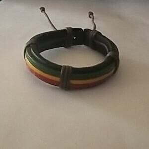 Adjustable Rasta Reggae Bracelet Multicolor